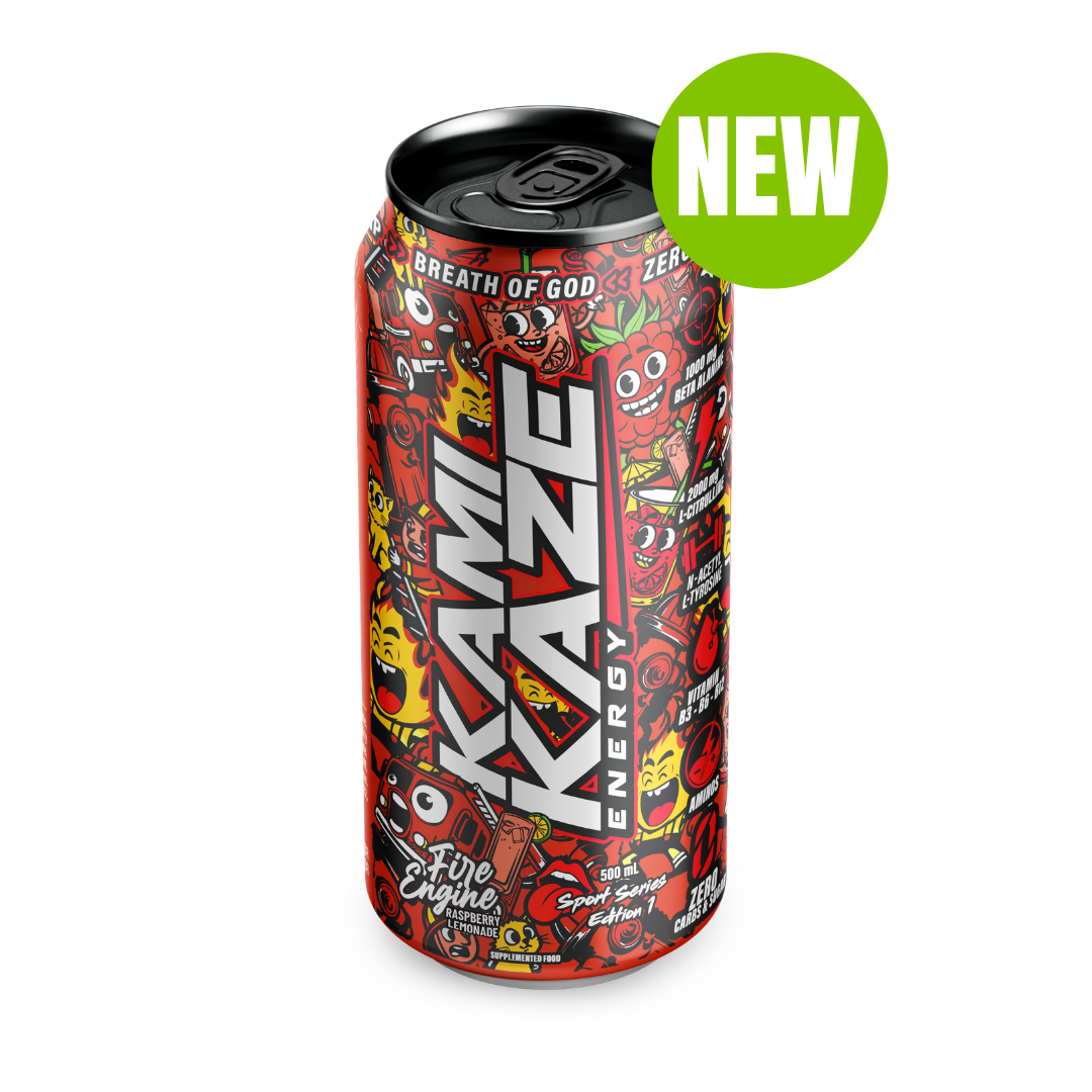Fire Engine Raspberry Lemonade – Kamikaze Energy Can