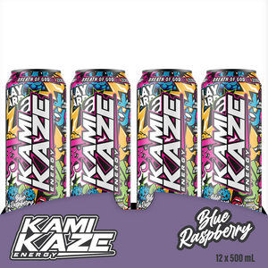 Kamikaze Blue Raspberry Energy Drink 12 Pack