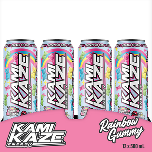 Kamikaze Rainbow Gummy Energy Drink 12 Pack